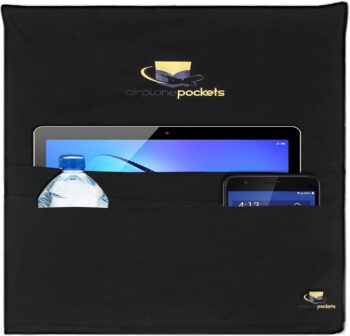 Airplane Pockets Airplane Tray Table Cover with Pocket Organizer | Seat Back Organizer & Storage for Personal Items | Media Pouch | Travel Accessories | Clean and Convenient Airplane Travel Essentials